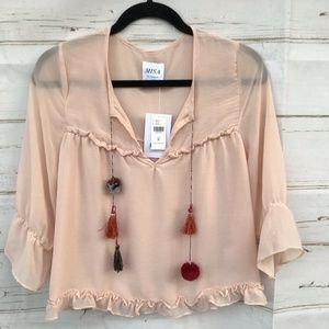 Anthropologie Misa Los Angeles Revolve Pink Pom M NWT